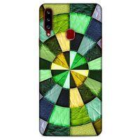 Samsung Galaxy A20s Kılıf Patchwork (36) Glitter Kılıf Yeşil Tonları