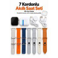 Akıllı Saat Bluetooth Aramalı Ve 7 Kordonlu Set