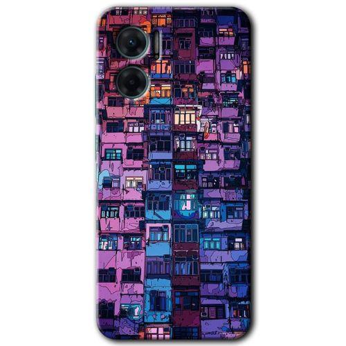 Potkal Hediye Fabrikası Xiaomi Redmi Note 11E HD Baskılı Kılıf + 9D Tam Ekran Koruyucu - Şehir Görünümü