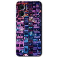 Potkal Hediye Fabrikası Xiaomi Redmi Note 11E HD Baskılı Kılıf + 9D Tam Ekran Koruyucu - Şehir Görünümü