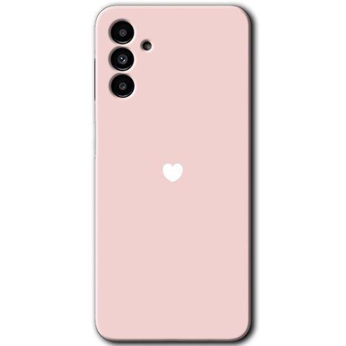 Samsung Galaxy M23 Kılıf HD Desen Baskılı Arka Kapak + Temperli Cam - Sade Kalp