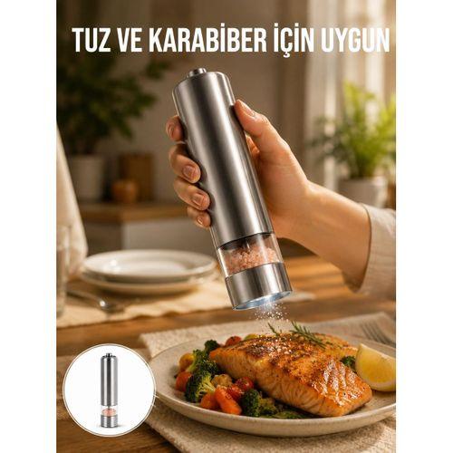Tek Elle Kullanılan Otomatik Baharat Değirmeni Işıklı Sistem Yeni Nesil