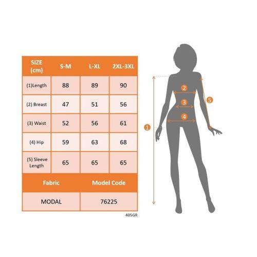 Kadın Uzun Kollu V Yakalı Desenli Modal Mini Elbise
