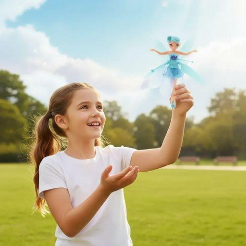 Uçan Peri Oyuncak Usb Kablolu Ve Şarj Edilebilir Oyuncak Bebe Mavisi