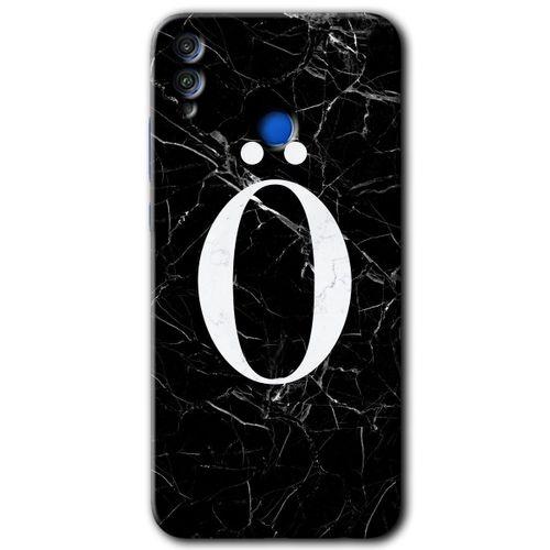 Honor 8x Kılıf HD Desen Baskılı Arka Kapak - Siyah Mermer Desenli Ö Harfi