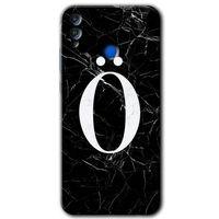 Honor 8x Kılıf HD Desen Baskılı Arka Kapak - Siyah Mermer Desenli Ö Harfi
