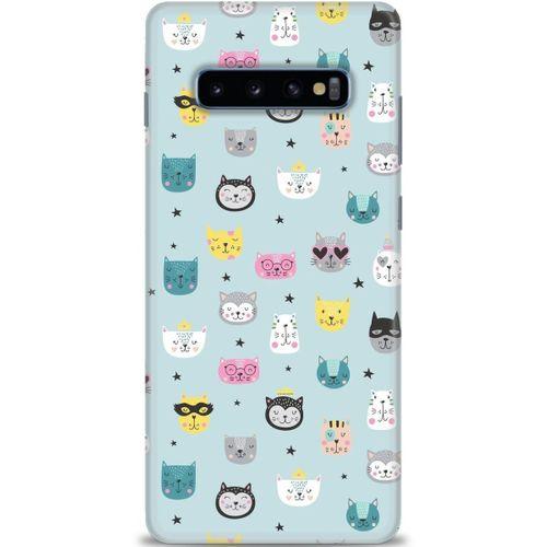 Samsung Galaxy S10 Plus Kılıf HD Baskılı Kılıf - Cats + Tam Ekran Koruyucu
