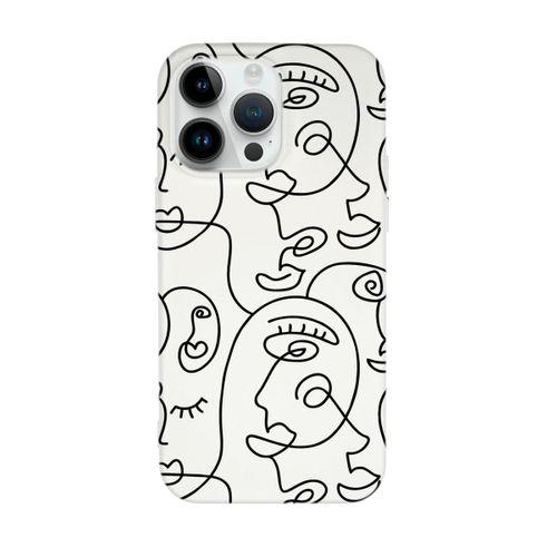 iPhone 14 Pro Uyumlu Face Art Desenli Premium Silikonlu Lansman Telefon Kılıfı