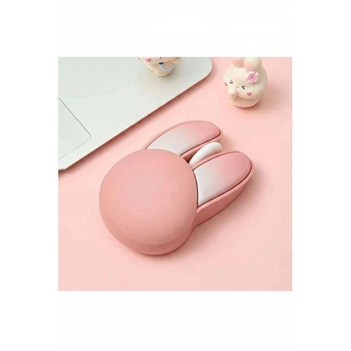 Tavşan Figürlü Kablosuz Mouse Pil Dahil Etiket Hediyeli Pembe