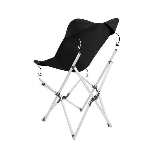 Box&Box Alüminyum Katlanabilir Kamp Sandalyesi, Piknik Sandalyesi, Taşıma Çantalı, Kumaş, Siyah