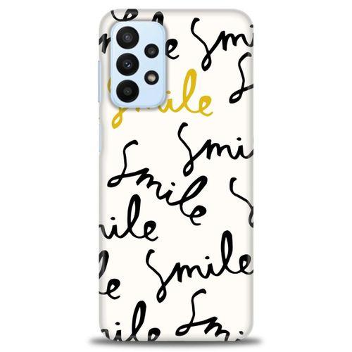 Samsung Galaxy A23 4G Kılıf HD Baskılı Kılıf - S Smile + Tam Ekran Koruyucu