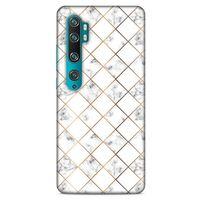 Mermer Desenli (1) Tema Kılıfı Beyaz Xiaomi Mi Note 10 Kılıf