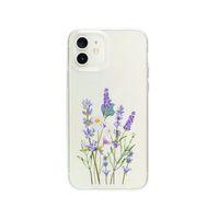 iPhone 12 Mini Lavender Desenli Premium Şeffaf Silikon Kılıf