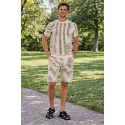 ALEXANDERGARDI Çizgili Triko Şort