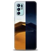 Oppo Reno 6 Kılıf HD Baskılı Kılıf - Gece ve Gündüz + Tam Ekran Koruyucu