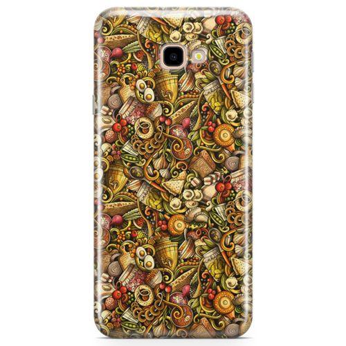 Samsung Galaxy J4 Plus Kılıf Gastronomi Doodle Arka Kapak Koruma Desenli Full Koruyucu