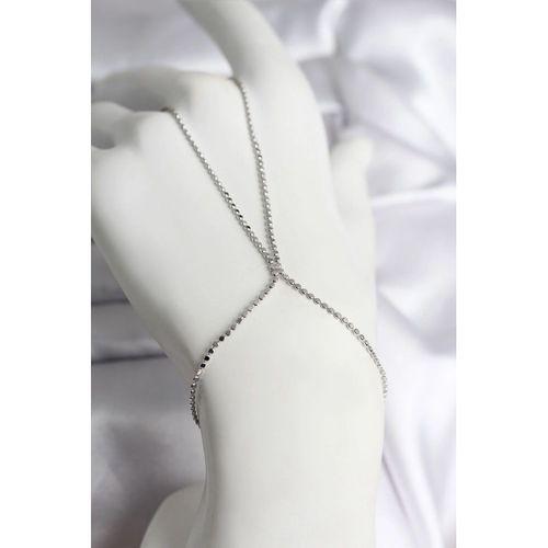 316L Çelik Gümüş Renk Ezme Zincir Model Kadın Şahmeran