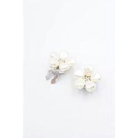 İncili Düğme Broşu - Gümüş