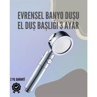 Paslanmaz Çelik Çok Fonksiyonlu El Duş Başlığı – 3 Modlu Püskürtme Seçeneği