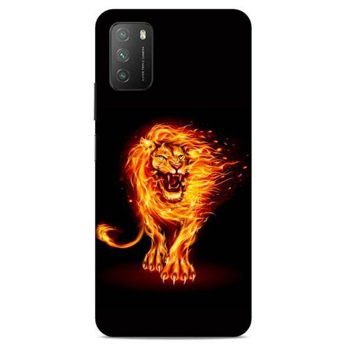 Lopard Xiaomi Poco M3 Uyumlu Kılıf FireX (20) Koruyucu Kılıf Ateşli Aslan