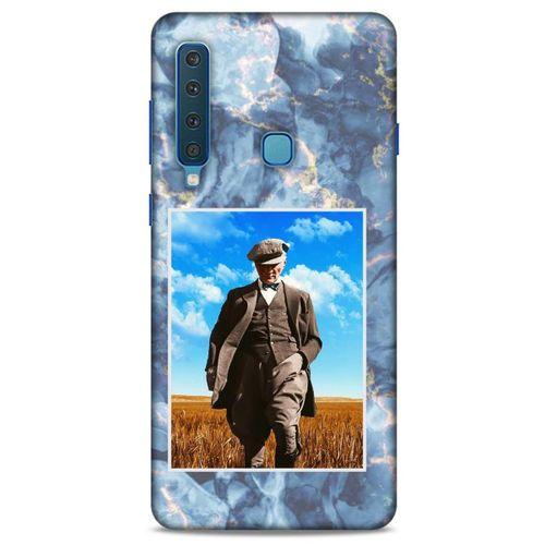 Samsung Galaxy A9 2018 Kılıf Atatürk (19) Kılıfları Mavi Mermer