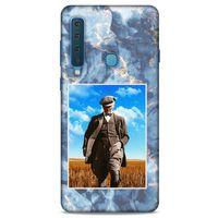 Samsung Galaxy A9 2018 Kılıf Atatürk (19) Kılıfları Mavi Mermer