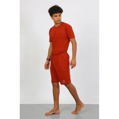 Erkek Pamuk Lakost Alt Üst Kaprili Pijama Takım Kremit