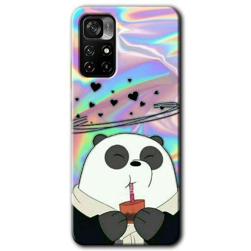 Xiaomi Redmi Note 11T HD Baskılı Kılıf + 9D Tam Ekran Koruyucu - Milkshake Panda