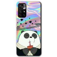 Xiaomi Redmi Note 11T HD Baskılı Kılıf + 9D Tam Ekran Koruyucu - Milkshake Panda