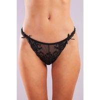 Giselle Mini String, Kadın Güpürlü Saten Siyah String Külot