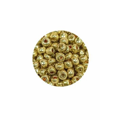 Dökme Cam Kum Boncuk Büyük Boy (6/0) 4 mm - 60 Gram - Altın - BNC129
