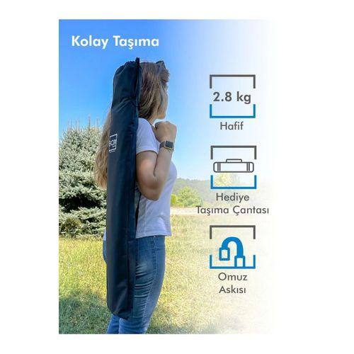 Box&Box Alüminyum Katlanabilir Kamp Sandalyesi, Piknik Sandalyesi, Taşıma Çantalı, Kumaş, Siyah