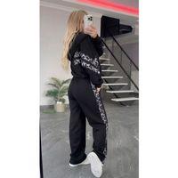 Kadın Uzun Kollu Kapşonlu önü Fermuarlı Leopar Desenli Modal Bluz Ve Pantolon Ikili Takım