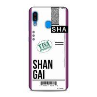 Samsung Galaxy A30 Kılıf Uçak Bileti Shangai Arka Kapak Koruma Desenli Full Koruyucu