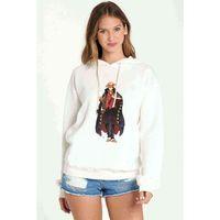 Anime One Piece Kaido Baskılı Beyaz Kadın Kapşonlu Sweatshirt