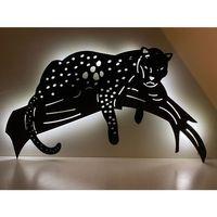 Leopar Led Işıklı MDF Kesim Duvar Aksesuarı Duvar Süsü 100x56