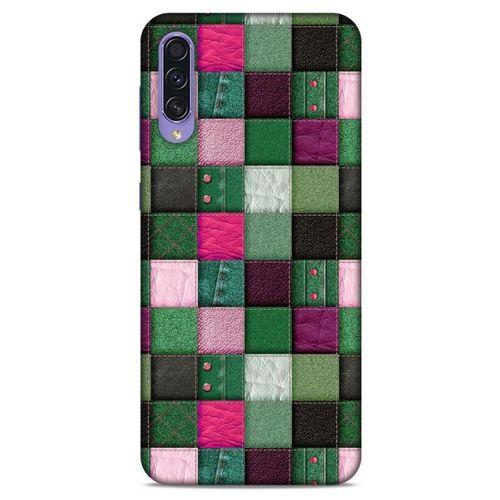 Samsung Galaxy A50s Kılıf Patchwork (34) Slim Armor Kılıf Yeşil Fuşya