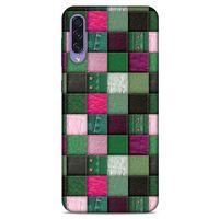 Samsung Galaxy A50s Kılıf Patchwork (34) Slim Armor Kılıf Yeşil Fuşya