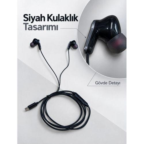 Type C Kablolu Kulak İçi Kulaklık Mikrofonlu Ve Kumandalı