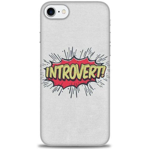 iPhone 7 Kılıf HD Baskılı Kılıf - Introvert! + Tam Ekran Koruyucu