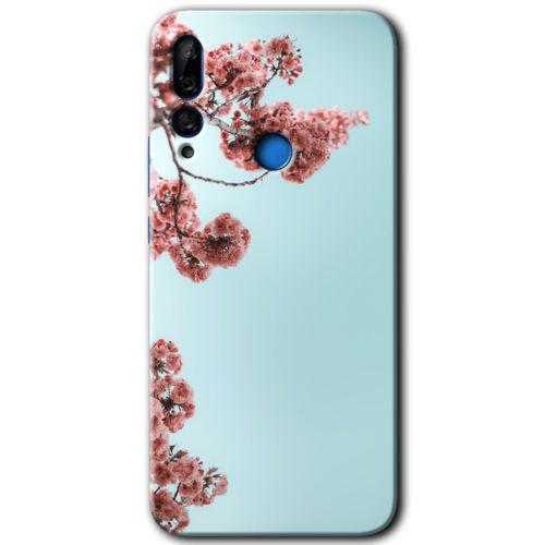 Huawei Y9 Prime 2019 Kılıf Baskılı Kapak - Japon Çiçeği + 5D Tam Kaplayan Cam