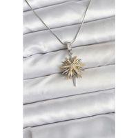 316L Çelik Zincir Gümüş Renk Kutup Yıldızı Model Kadın Kolye