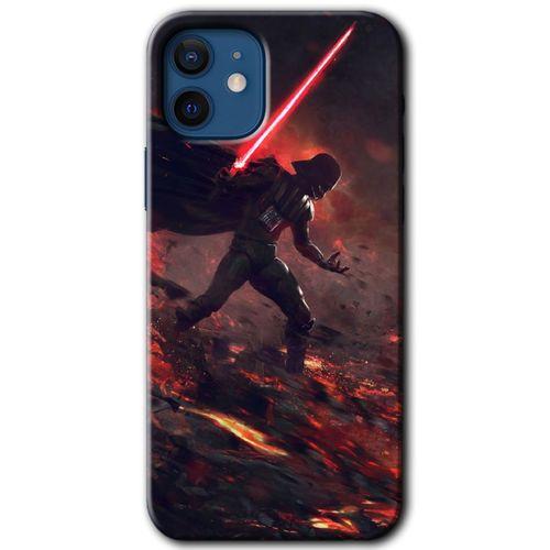 iPhone 12 Kılıf Baskılı Kapak - Black 1 + 5D Tam Kaplayan Cam