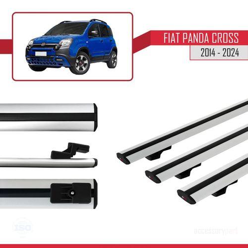 Fiat Panda Cross 2014 ve Sonrası ile uyumlu Basic Model Ara Atkı Tavan Barı GRİ  3 ADET