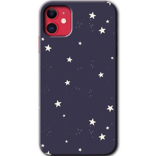 MRCİLETİSİM iPhone 11 Kılıf HD Desen Baskılı Arka Kapak + Mat Kobra Cam - Gökyüzü Yıldız
