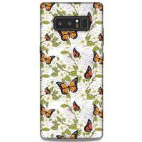 Samsung Galaxy Note 8 Kılıf Kelebek Etkisi (40) Fit Silikon Kılıf Yeşil Kırmızı