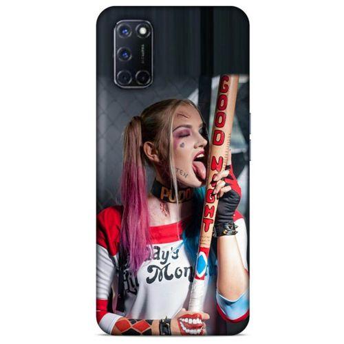 Oppo A92 Uyumlu Kılıf Harley Quinn (23) Ultra Koruma Kılıfı Kırmızı-menekşe