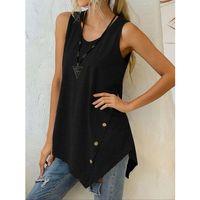 Kadın Askılı Yuvarlak Yakalı Asimetrik Kesim Detaylı Viskon Bluz