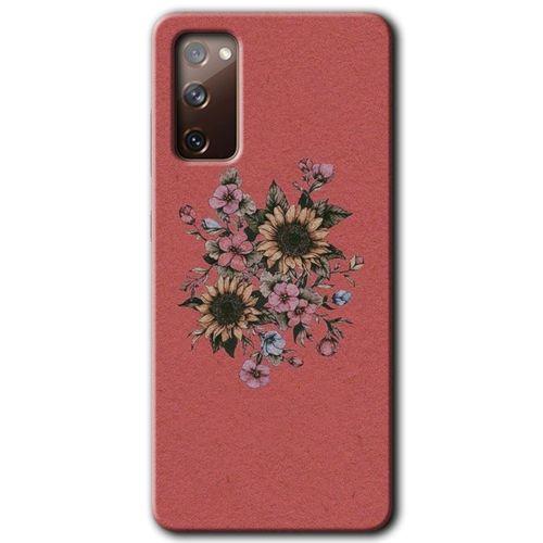 Samsung Galaxy S20 FE Kılıf Baskılı Kapak - Retro Çiçek +Tam Kaplayan Mat Seramik