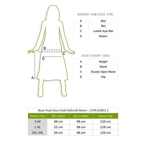 Buse Vual Uzun Yazlık Etek Gelincik Desen Kırmızı Kırçıllı 6160